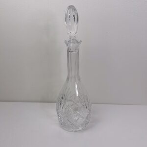 Clear Cut Glass Decanter with Stopper 15 inchesTall